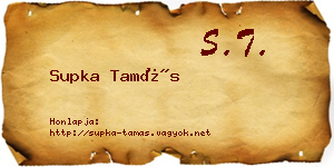 Supka Tamás névjegykártya